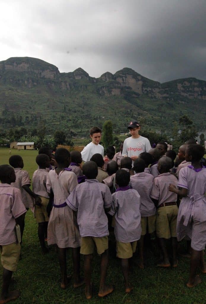 Zach and Jack with students