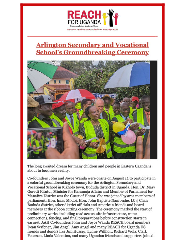 REACH for Uganda July Newsletter 2023